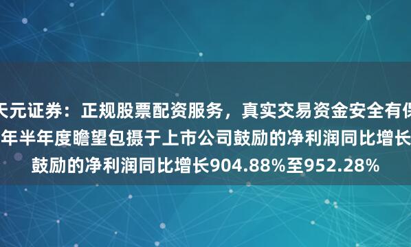 天元证券：正规股票配资服务，真实交易资金安全有保障 东岳硅材：2026年半年度瞻望包摄于上市公司鼓励的净利润同比增长904.88%至952.28%