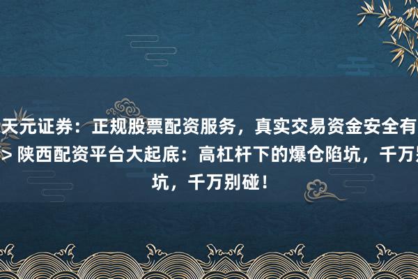 天元证券：正规股票配资服务，真实交易资金安全有保障 > 陕西配资平台大起底：高杠杆下的爆仓陷坑，千万别碰！