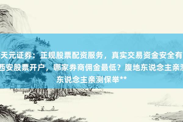 天元证券：正规股票配资服务，真实交易资金安全有保障 **西安股票开户，哪家券商佣金最低？腹地东说念主亲测保举**